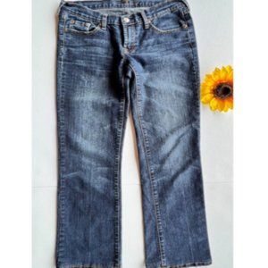 7 for All Man Kind Blue Boot-cut Jeans Dark Wash Style #U075080U-080U Size 29